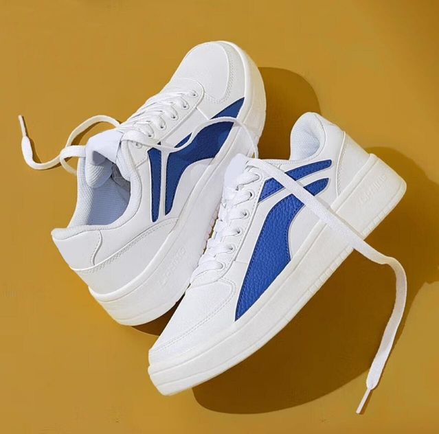 Men's Casual Sneakers | Lightweight Lace-Up Walking & Everyday Comfort Shoes | White & Blue