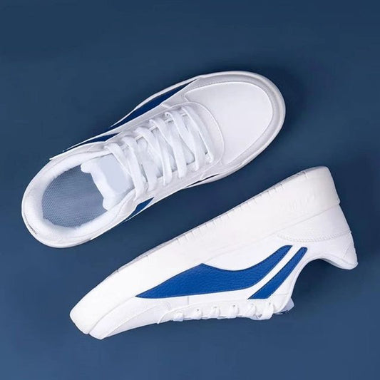 Men's Casual Sneakers | Lightweight Lace-Up Walking & Everyday Comfort Shoes | White & Blue